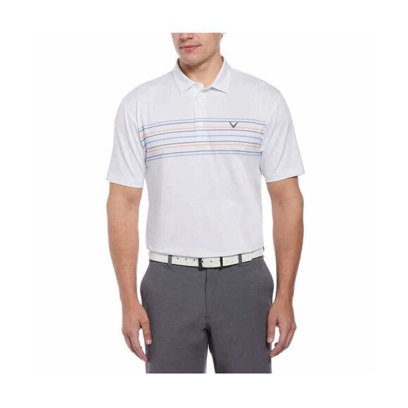 CALLAWAY Golf Shirt Men’s XXL White Gray NWT Stretch Polo Collared Wicking NWT - Picture 1 of 9